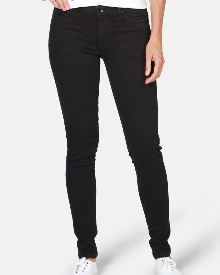 TORLAND Damen vegan Skinny Jeans Rosa Schwarz