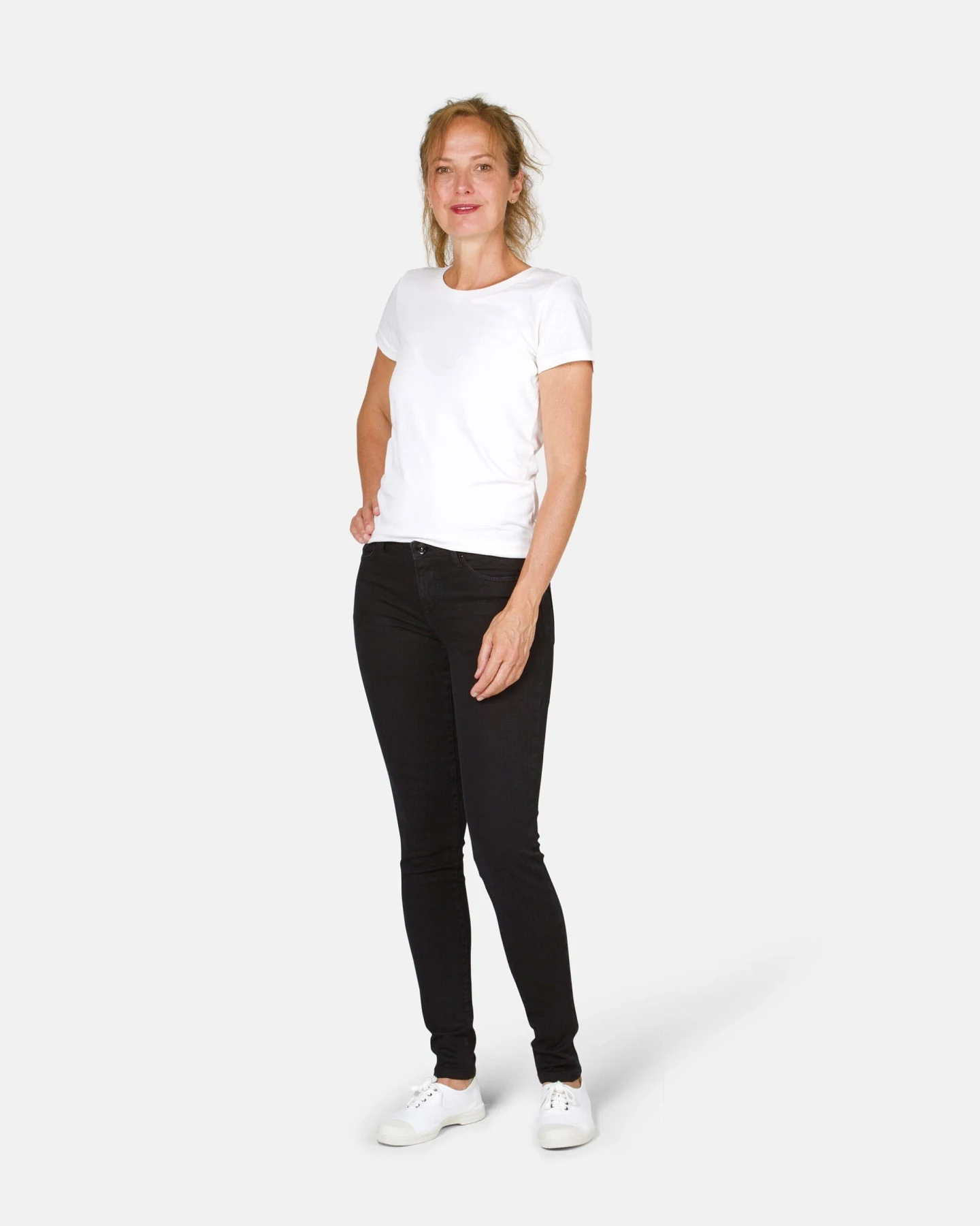 TORLAND Damen vegan Skinny Jeans Rosa Schwarz – Ansicht 2