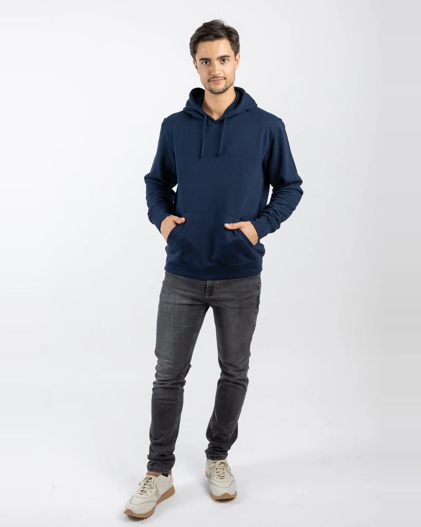 TORLAND Herren vegan Kapuzenpulli Drummer French Navy Blau – Ansicht 2