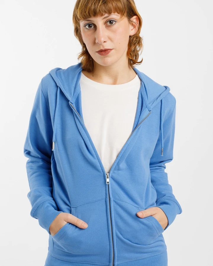 TORLAND Herren vegan Zip Hoodie Stecker Hellblau