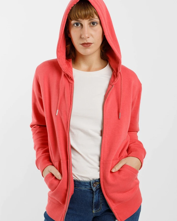 TORLAND Herren vegan Zip Hoodie Connector Karminrot