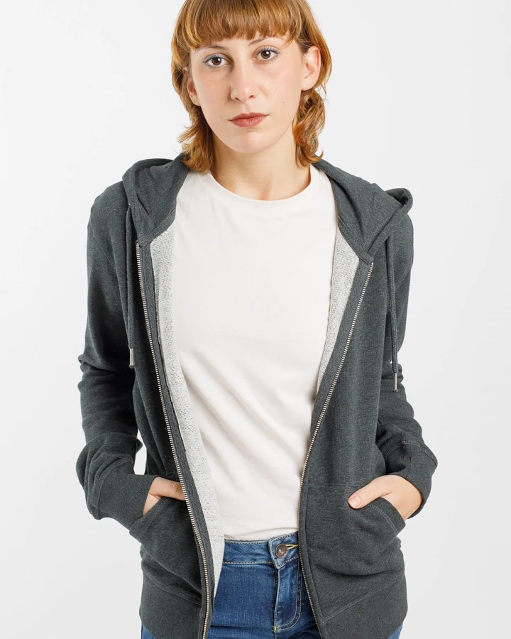 TORLAND Herren vegan Zip Hoodie Connector Dark Heather Grey