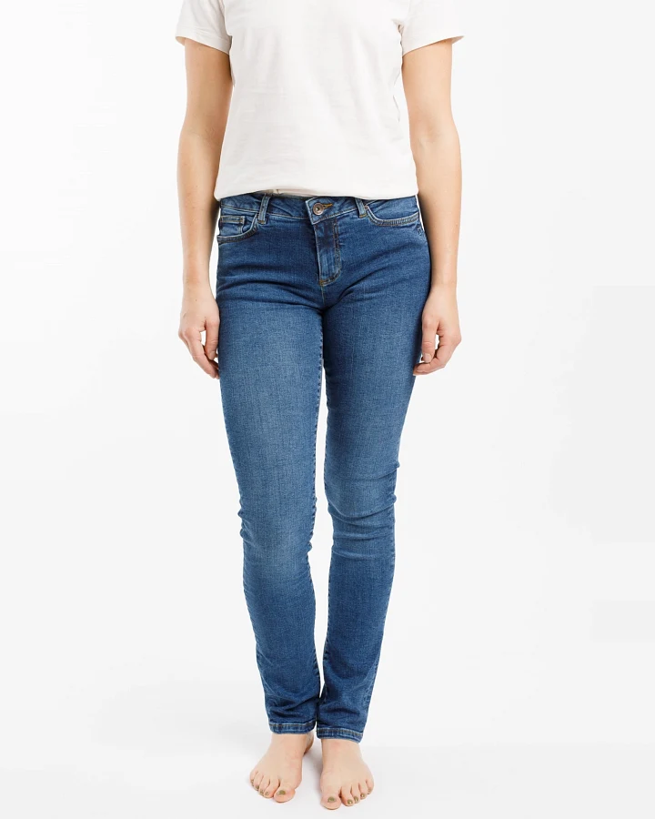 TORLAND Damen vegan Slim Jeans Regular Teresa Mid Indigo Blau