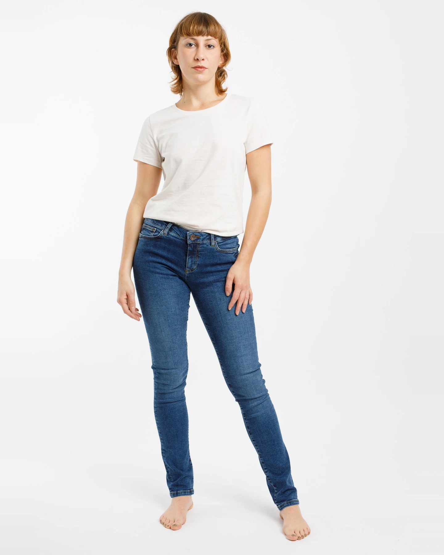 TORLAND Damen vegan Slim Jeans Regular Teresa Mid Indigo Blau – Ansicht 2