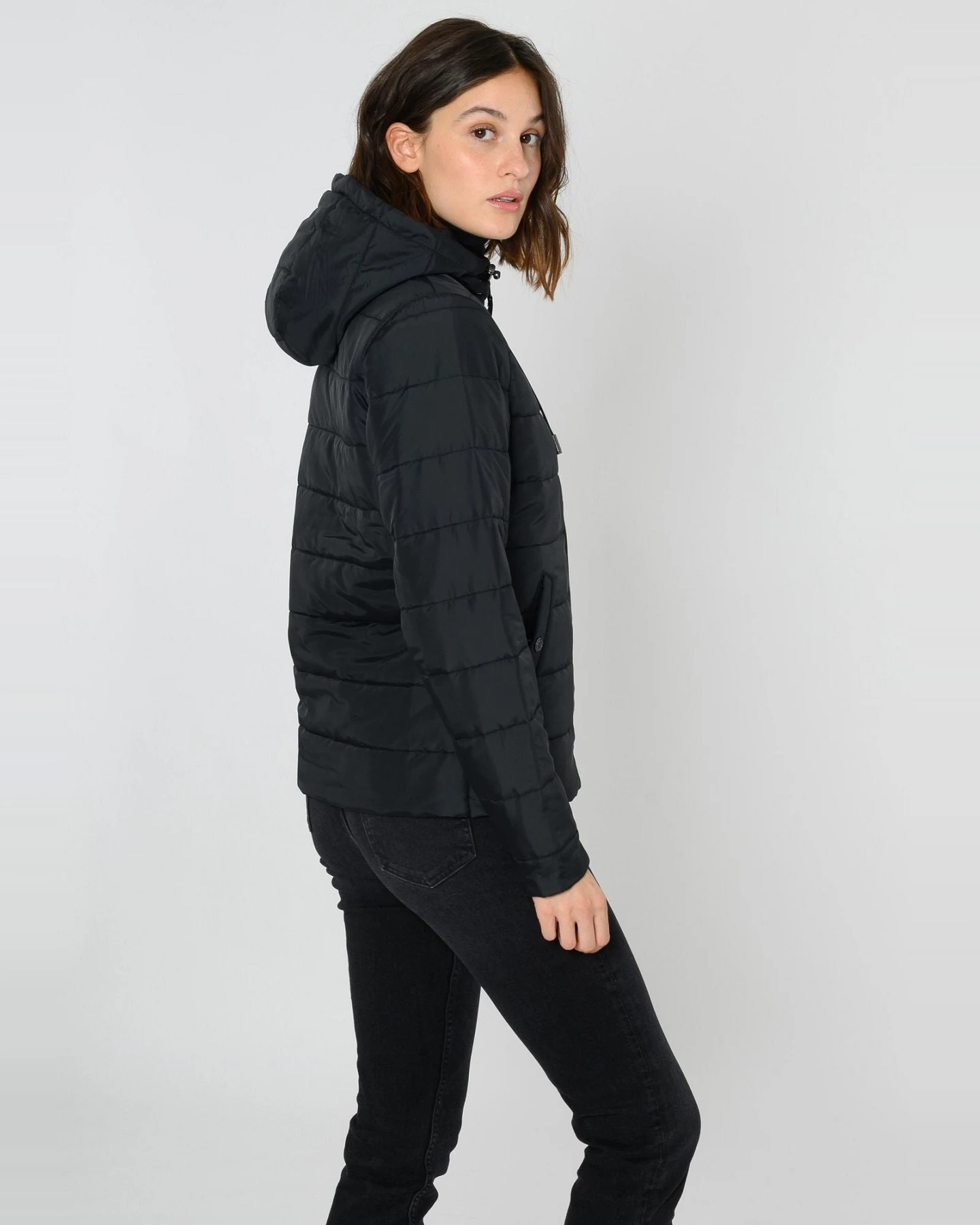 ThokkThokk Damen vegan Jacke Klassisch Schwarz – Ansicht 2