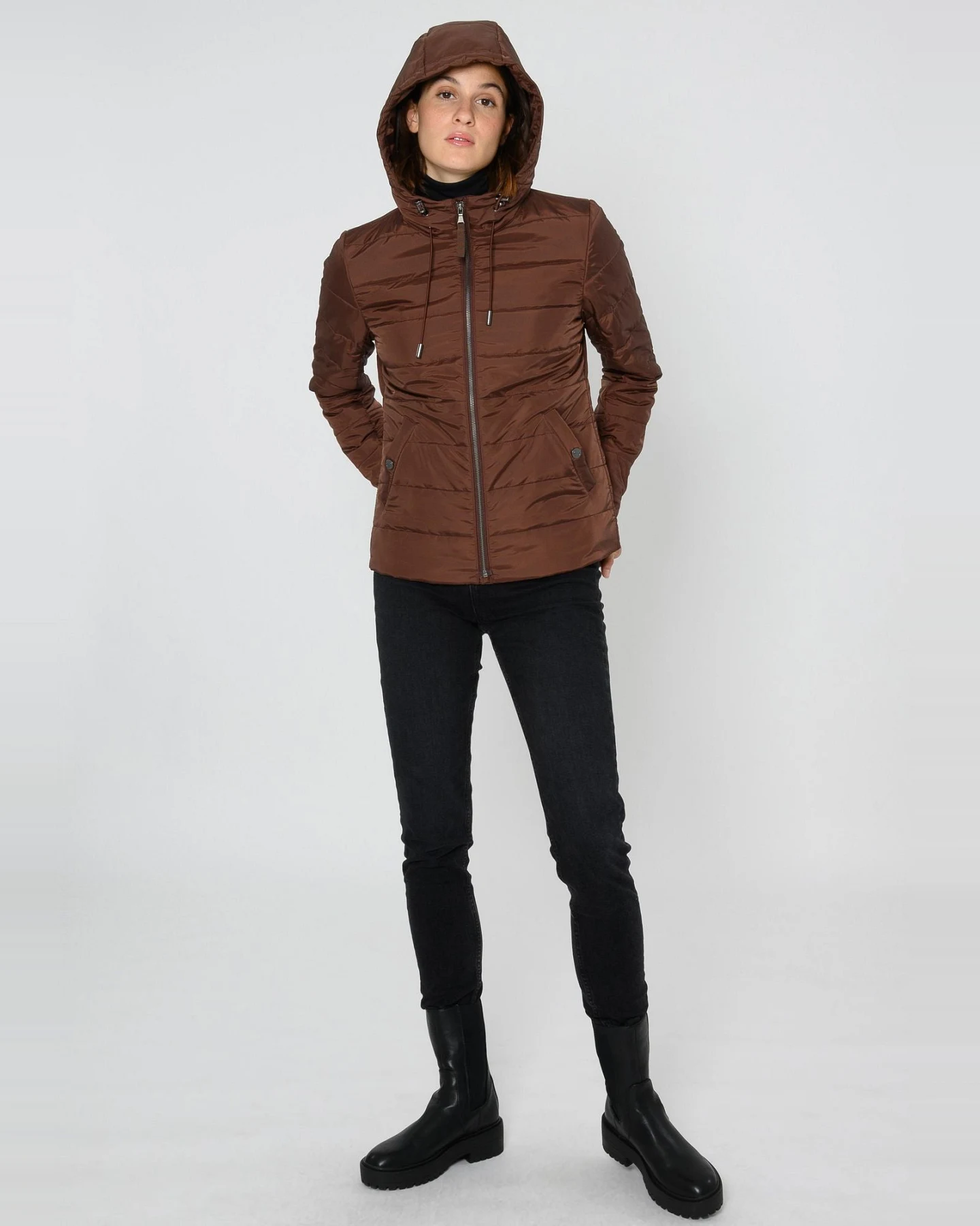 ThokkThokk Damen vegan Jacke Classic Deep Mahagoni Braun – Ansicht 2