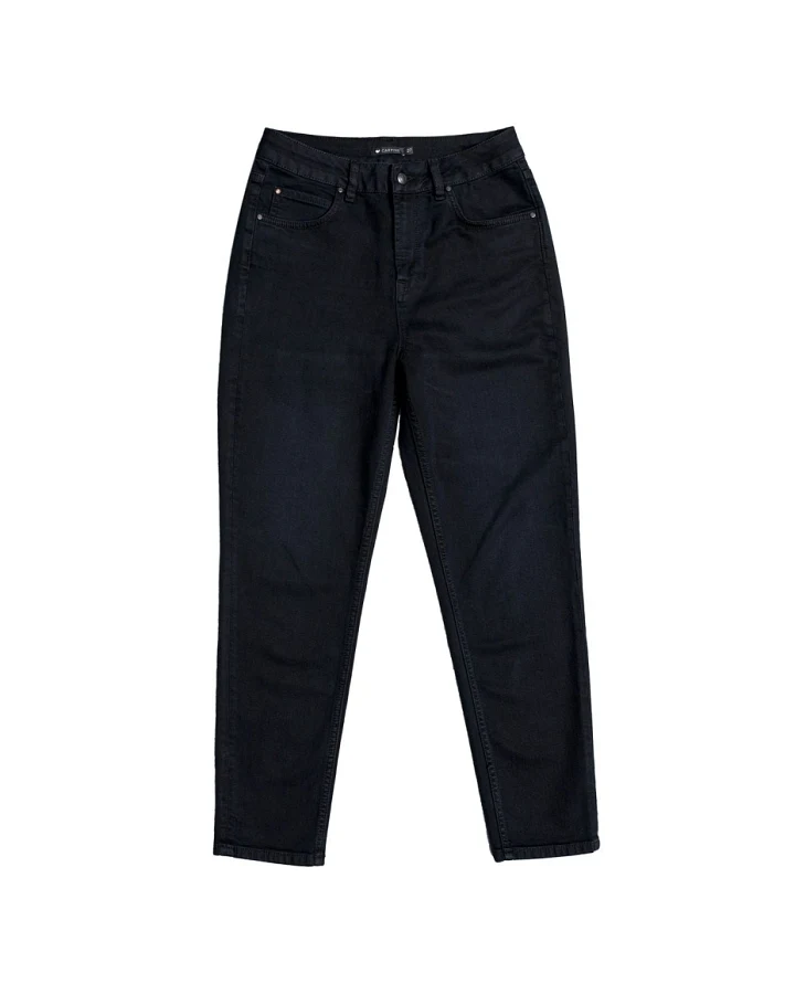 Lovjoi Damen vegan Mom Jeans Carpine Washed Schwarz