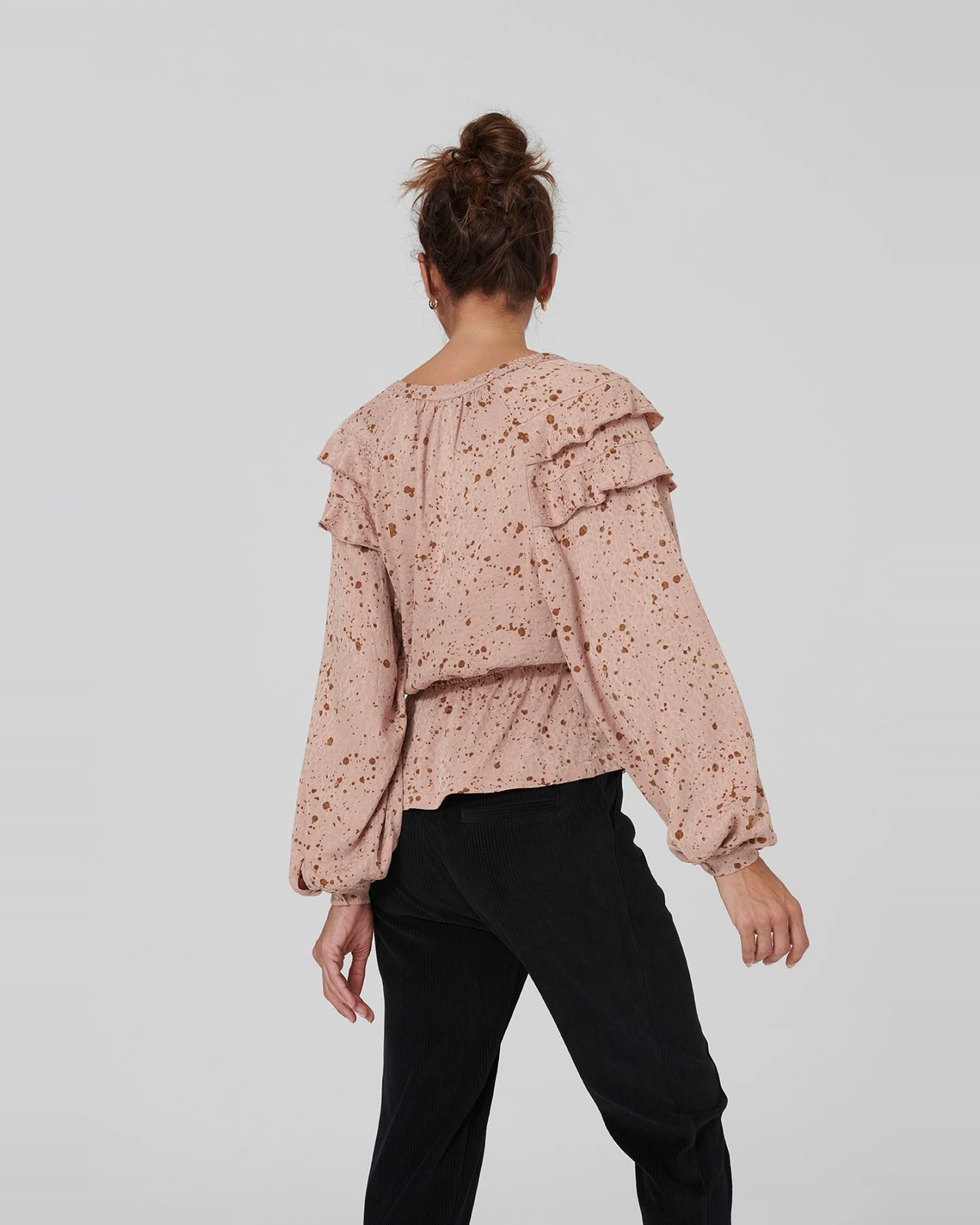 Lovjoi Damen vegan Bluse Marilin Rosewood Spots – Ansicht 2