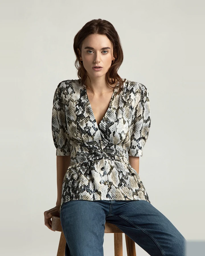 Lovjoi Damen vegan Blouse Lillmor Python