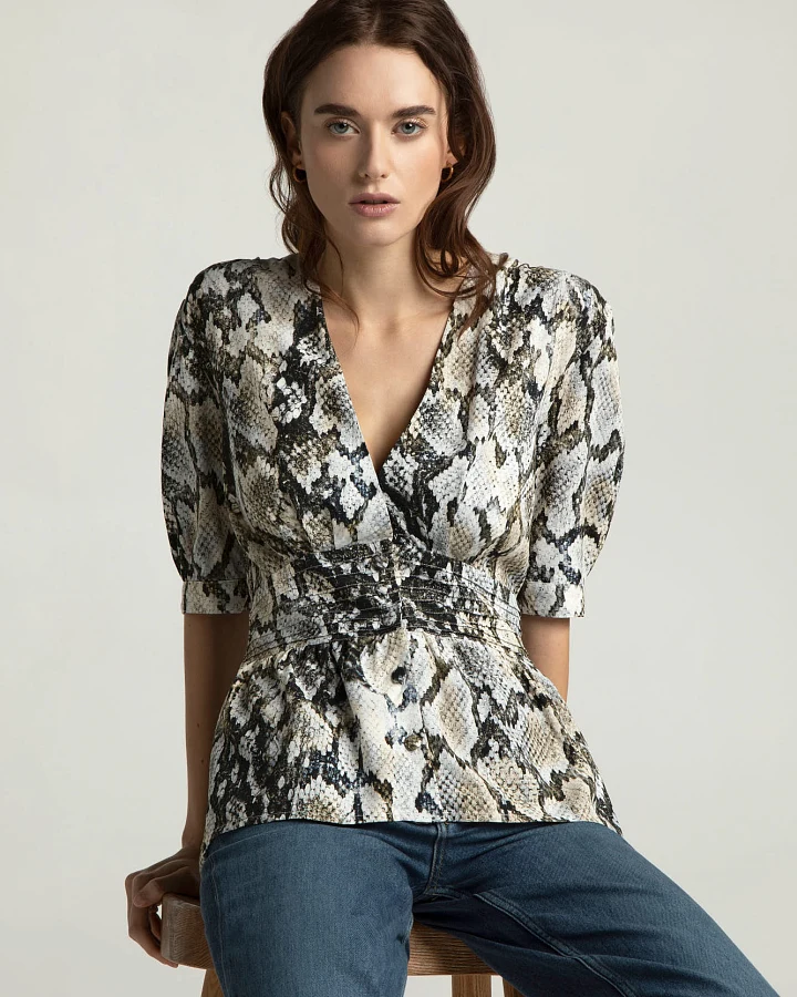 Lovjoi Damen vegan Blouse Lillmor Python