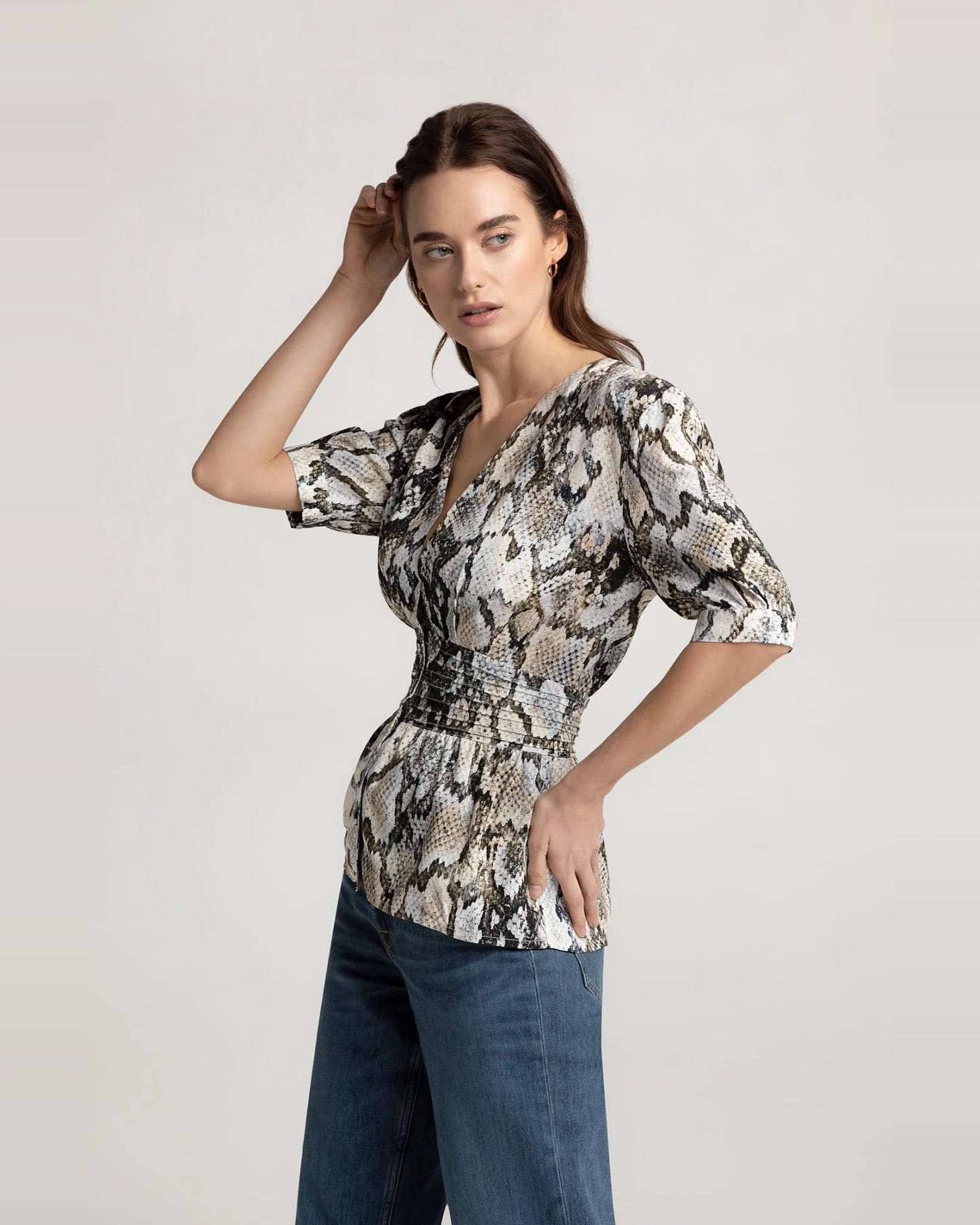 Lovjoi Damen vegan Blouse Lillmor Python – Ansicht 2
