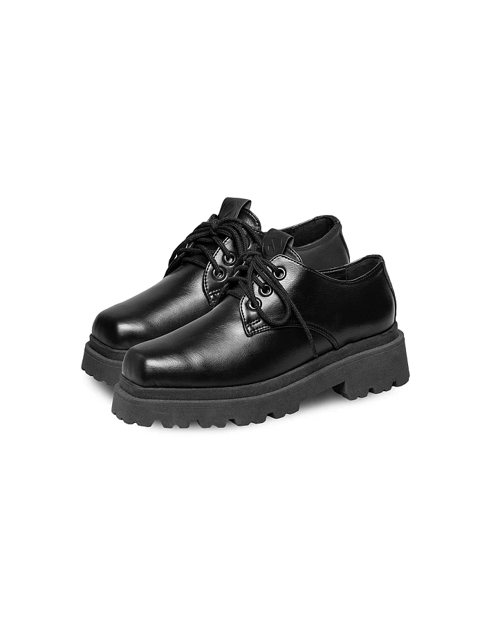 BOHEMA Damen vegan Derby Sienna Squared Schwarz