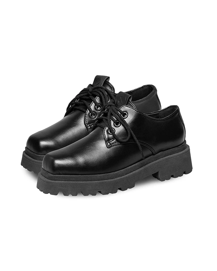 BOHEMA Damen vegan Derby Sienna Squared Schwarz
