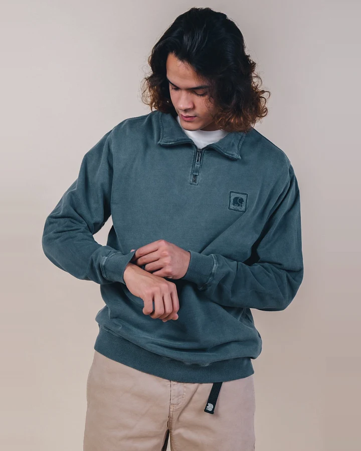Trendsplant Herren vegan Zip Pullover Sauce Ulme Grün