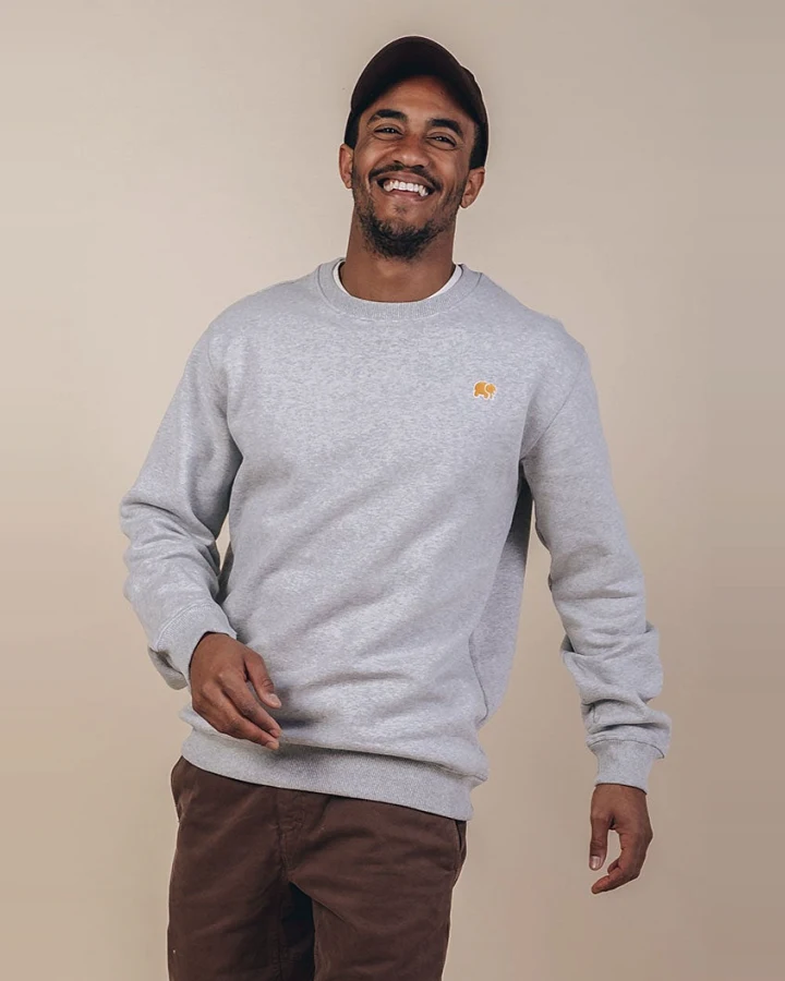 Trendsplant Herren vegan Pullover Essential Heather Grey