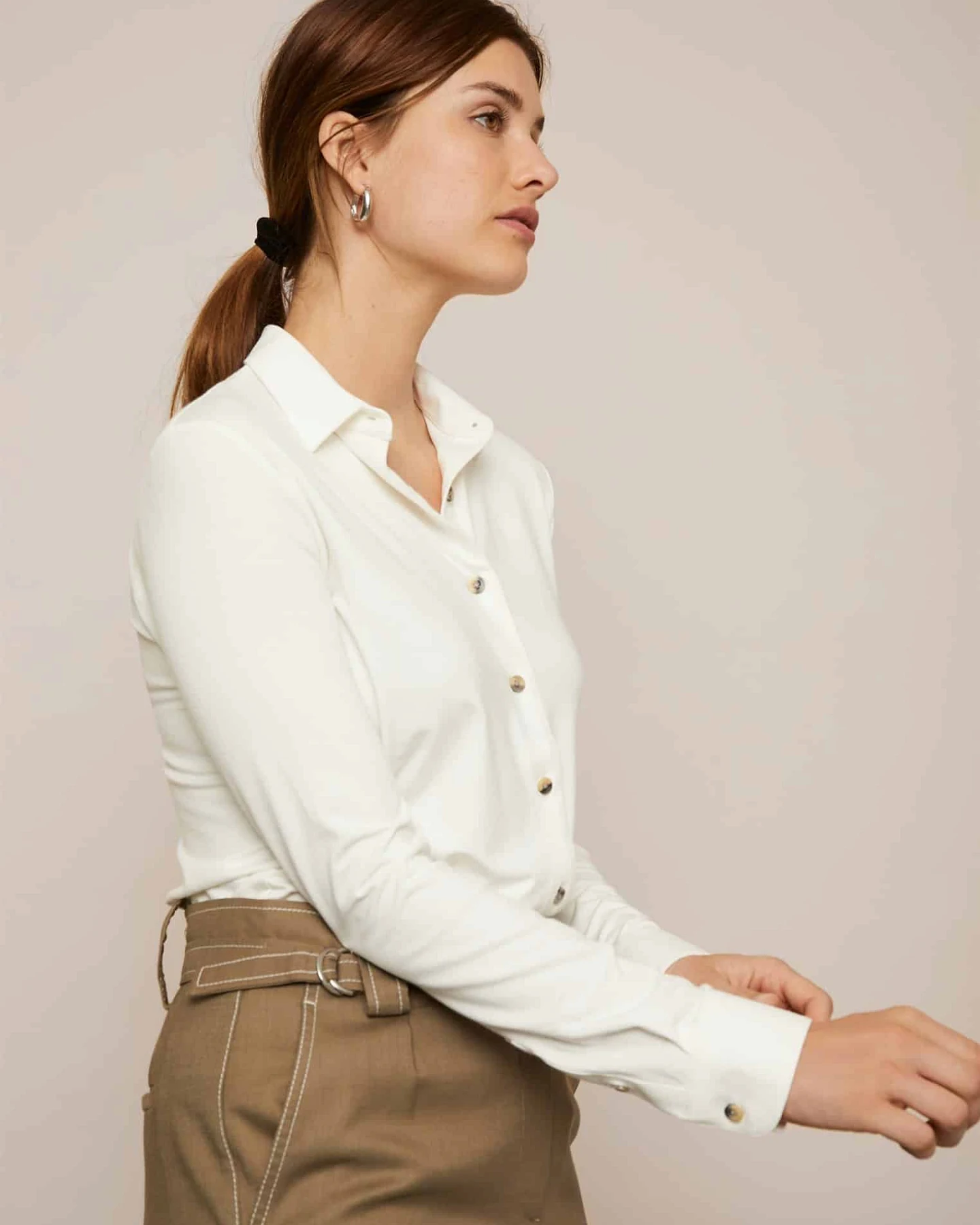 Arber Studio Damen vegan Zedernbluse Weiß – Ansicht 2