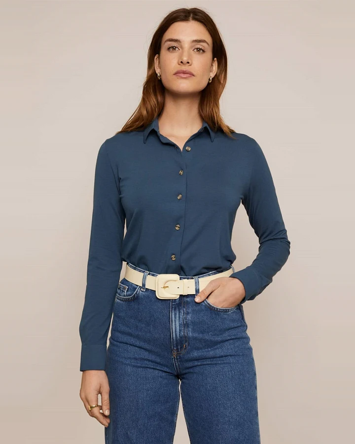 Arber Studio Damen vegan Zedernbluse Blau