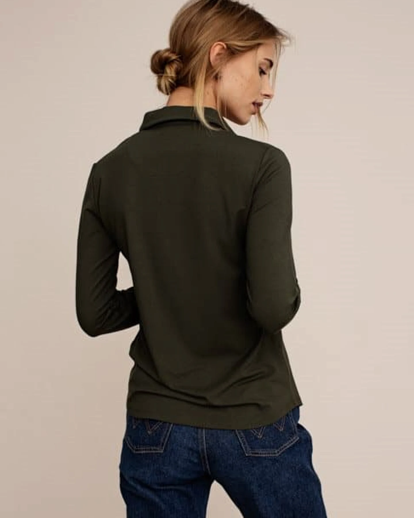 Arber Studio Damen vegan Zedernbluse Grün – Ansicht 2