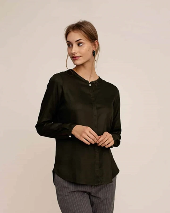 Arber Studio Damen vegan Magnolienhemd Grün