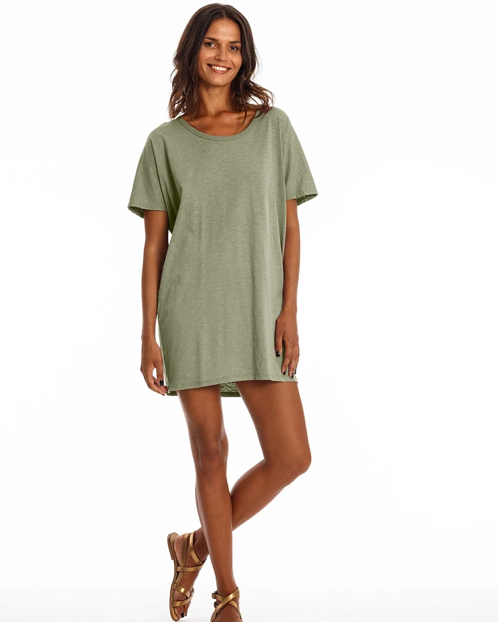 RAVENS VIEW IBIZA Damen vegan Kleid Jane Khaki Grün