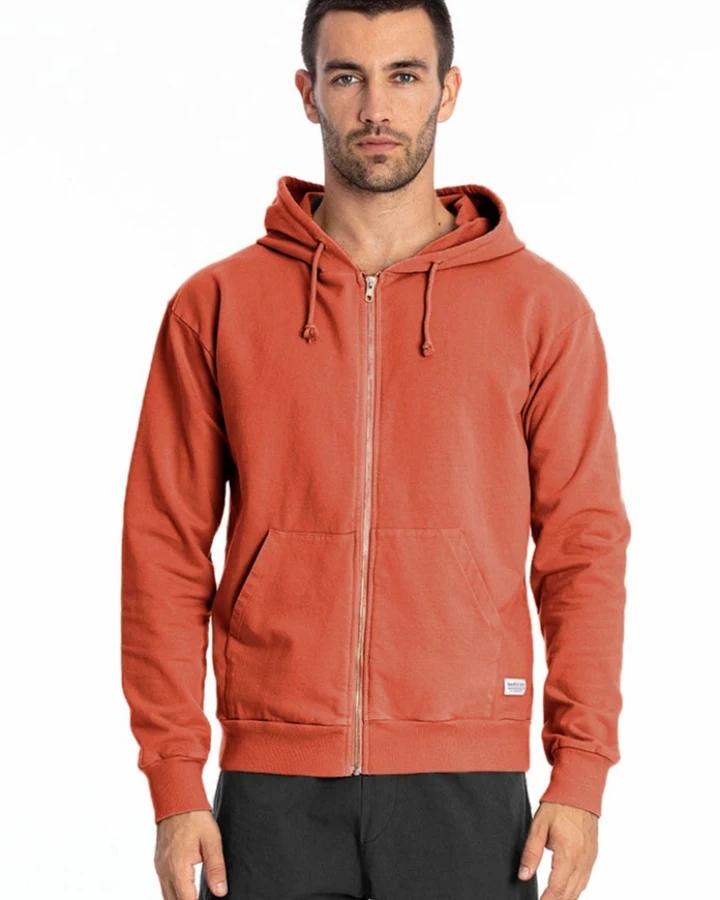 RAVENS VIEW IBIZA Herren vegan Hoodie Zip Ibiza Erde Rot