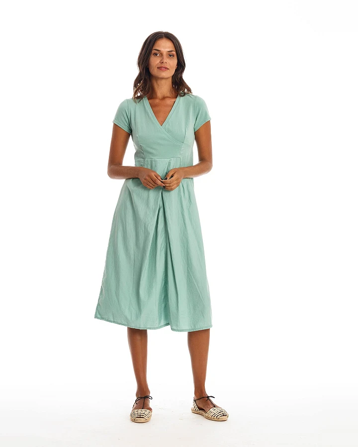 RAVENS VIEW IBIZA Damen vegan Kleid City Cameo Grün