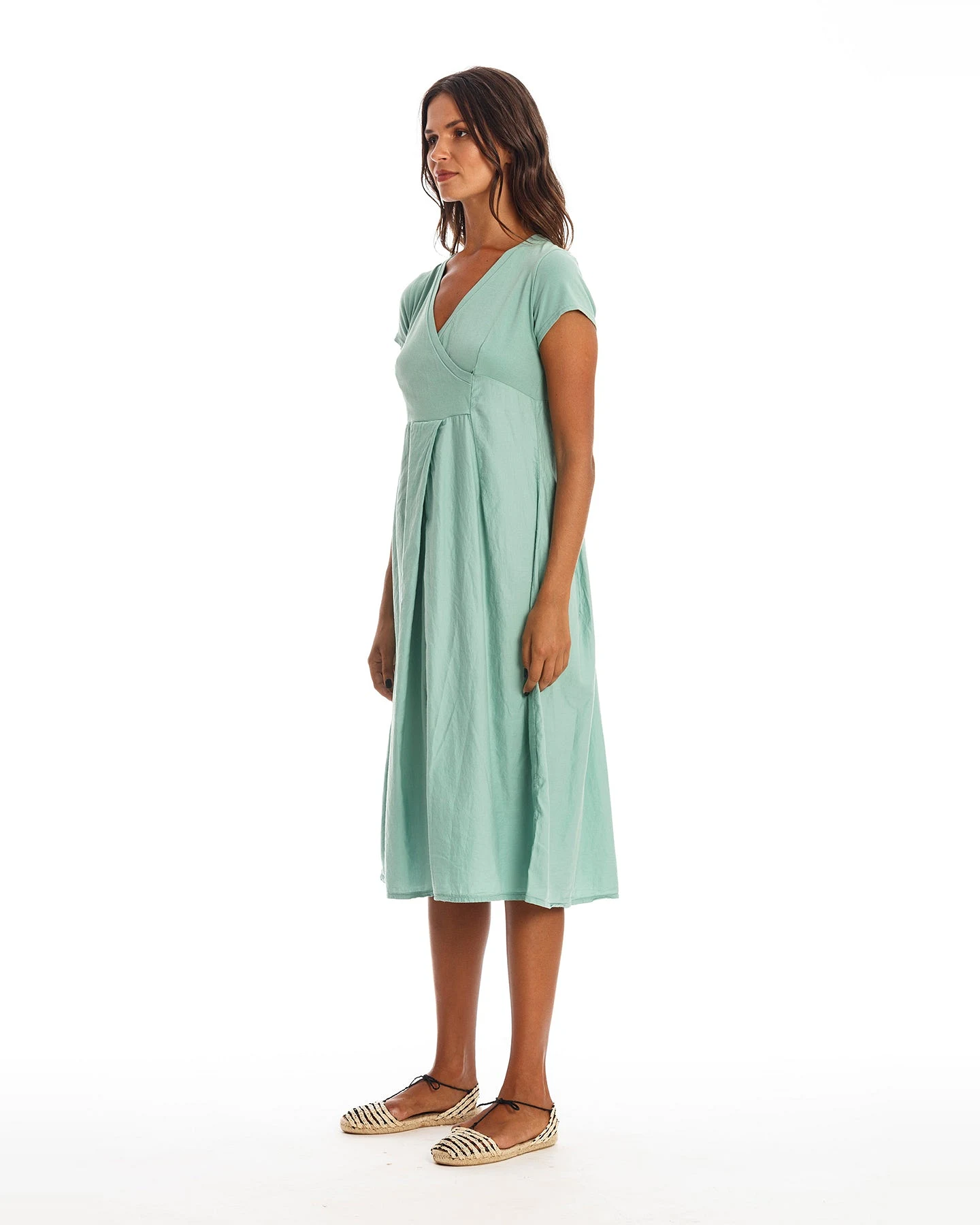 RAVENS VIEW IBIZA Damen vegan Kleid City Cameo Grün – Ansicht 2