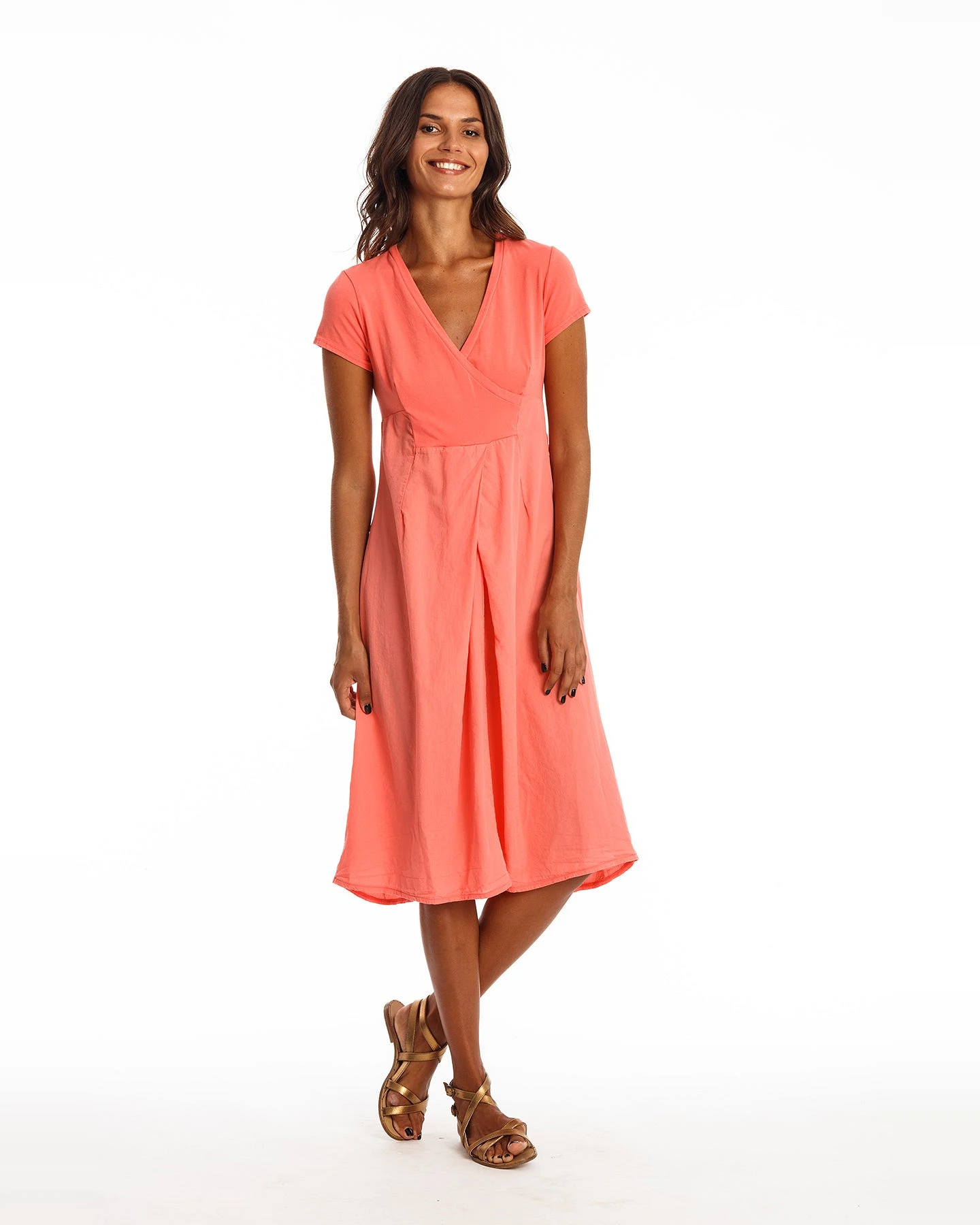 RAVENS VIEW IBIZA Damen vegan Kleid Stadt Koralle Rosa – Ansicht 2