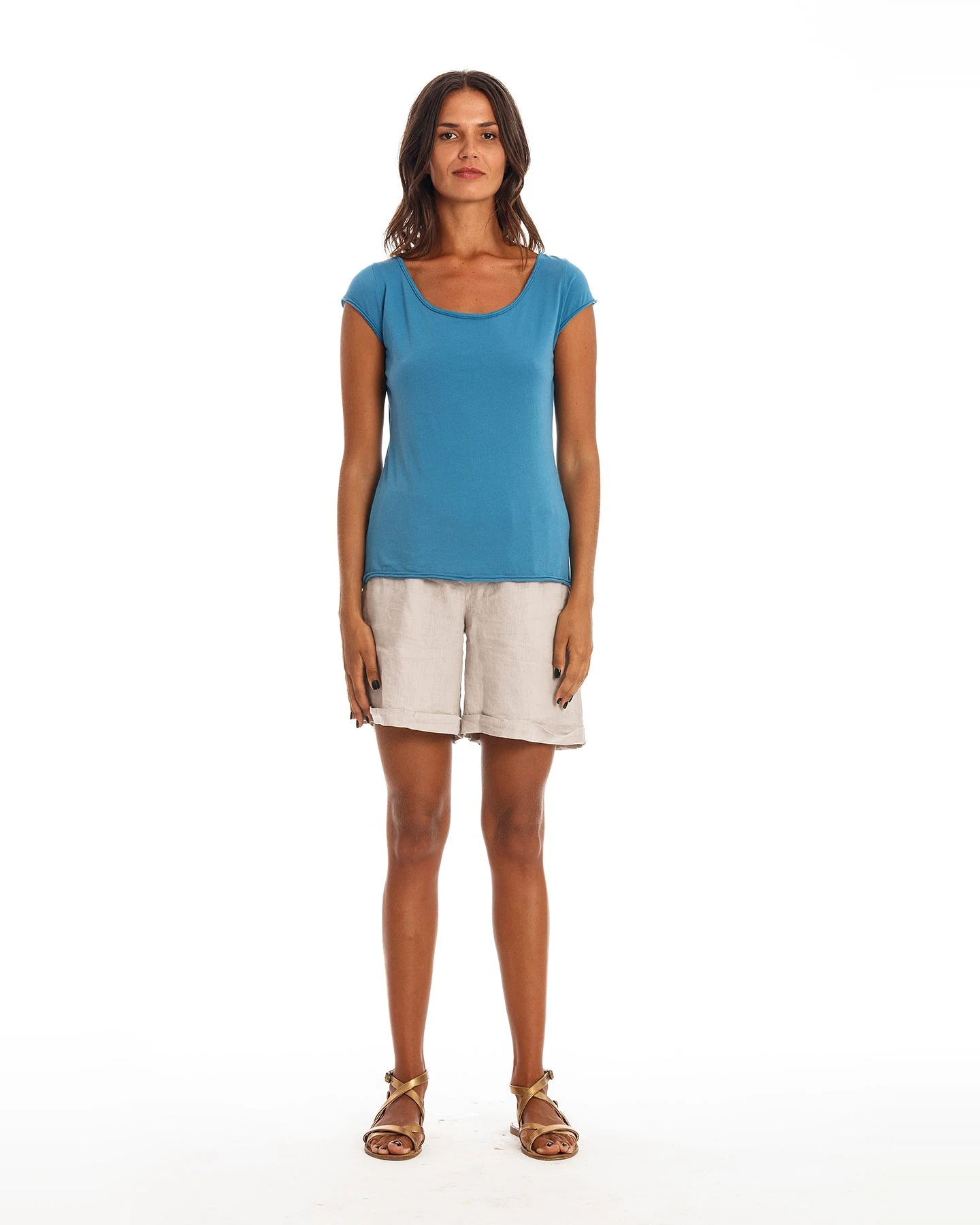 RAVENS VIEW IBIZA Damen vegan T-Shirt Boyfriend Maui Blue – Ansicht 2