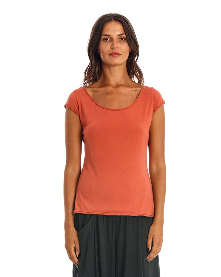RAVENS VIEW IBIZA Damen vegan T-Shirt Boyfriend Erde Rot
