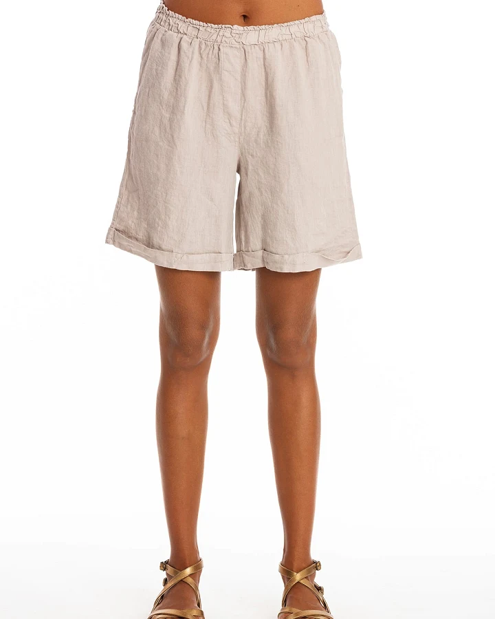 RAVENS VIEW IBIZA Damen vegan Lange Shorts Creta Stone Grau Beige