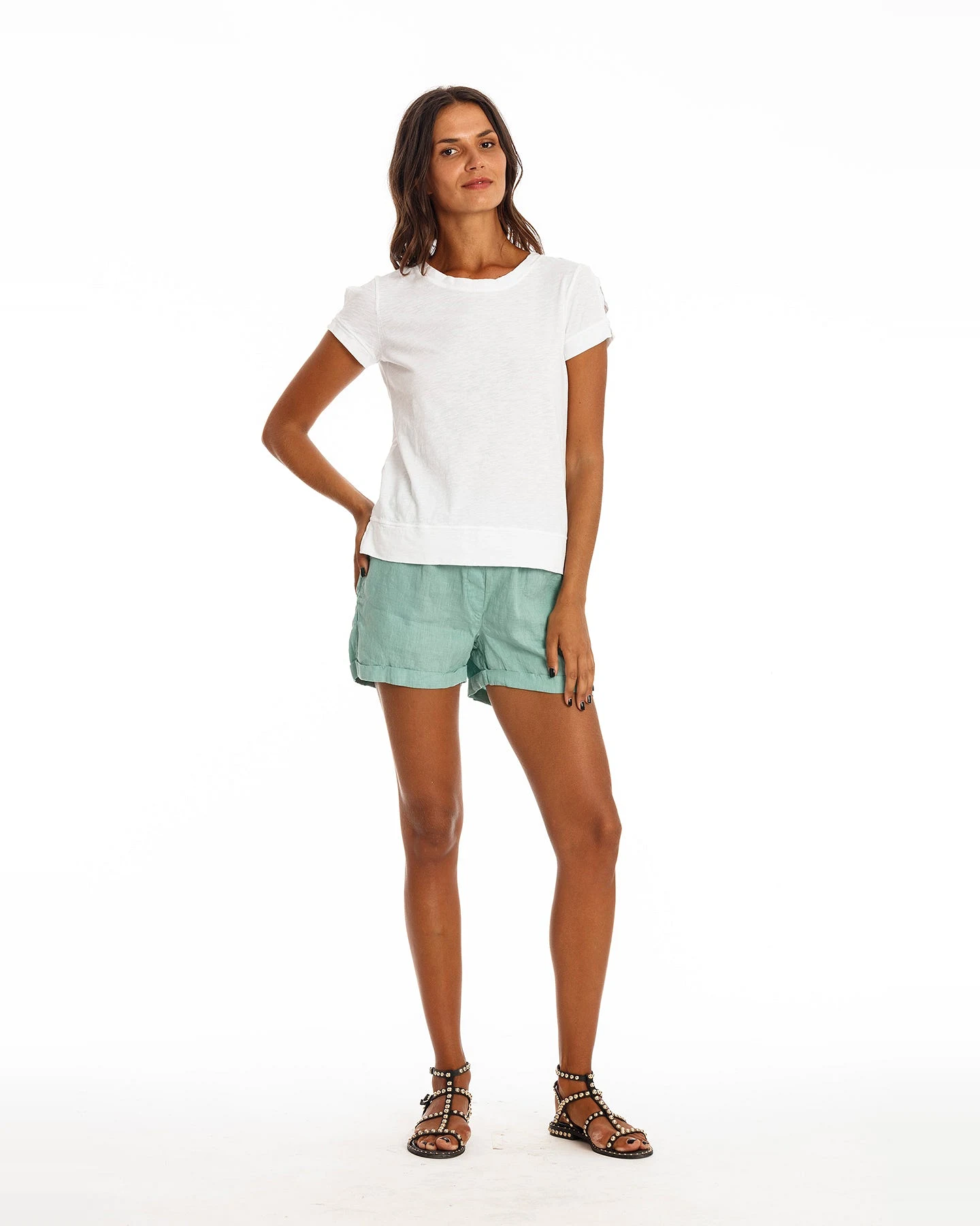RAVENS VIEW IBIZA Damen vegan Shorts Creta Cameo Grün – Ansicht 2
