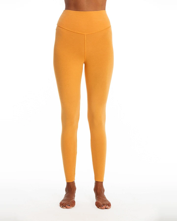 RAVENS VIEW IBIZA Damen vegan Yoga Legging Plus Gold Sand Gelb