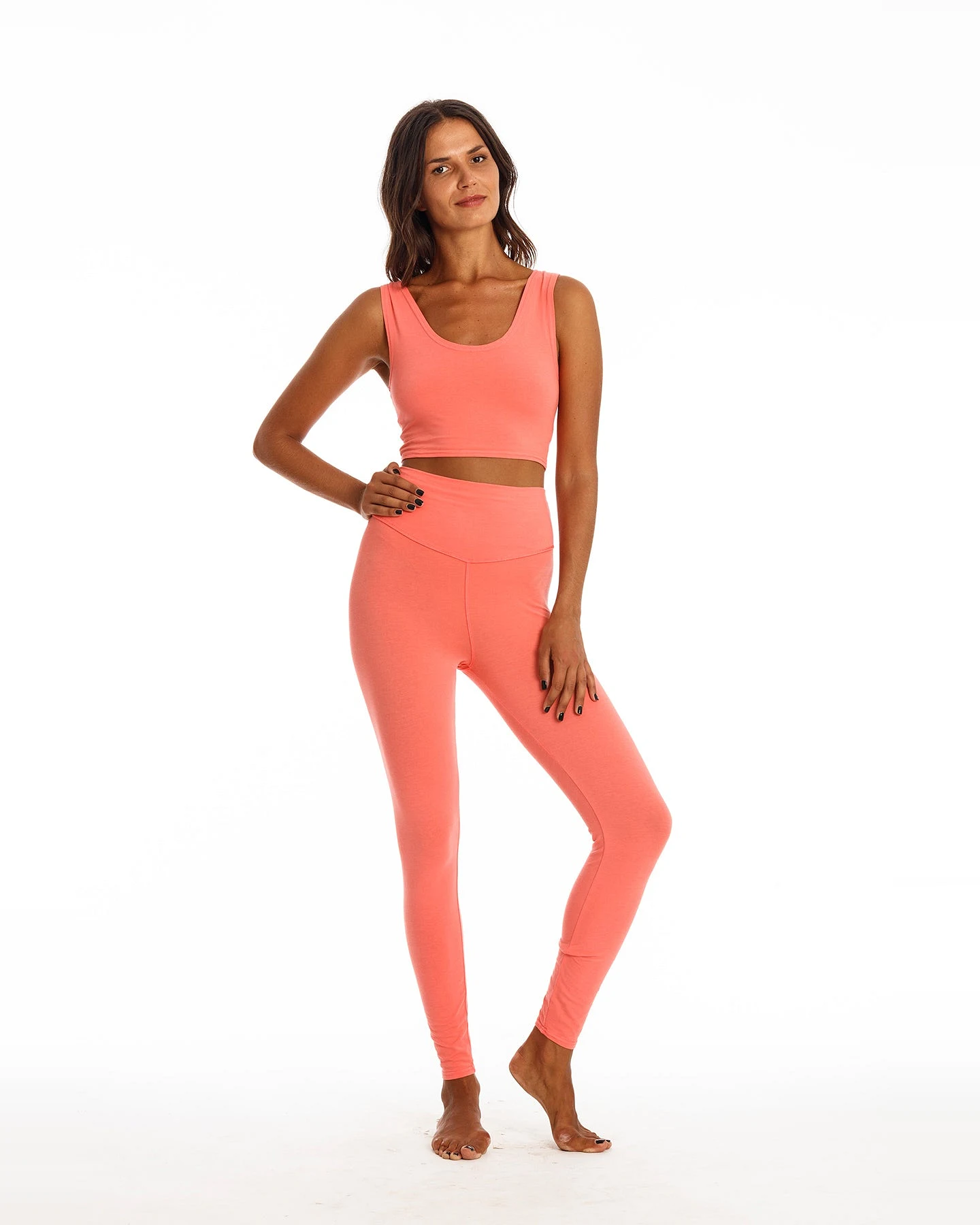 RAVENS VIEW IBIZA Damen vegan Yoga Top Koralle Rosa – Ansicht 2