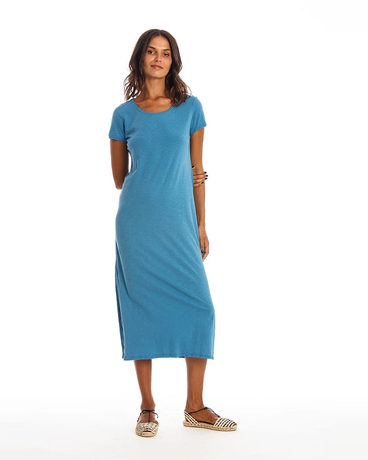 RAVENS VIEW IBIZA Damen vegan Kleid Lara Maui Blau