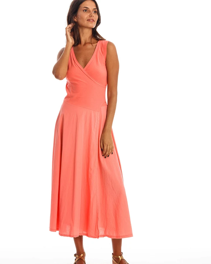 RAVENS VIEW IBIZA Damen vegan Ärmelloses Kleid Veronika Koralle Rosa