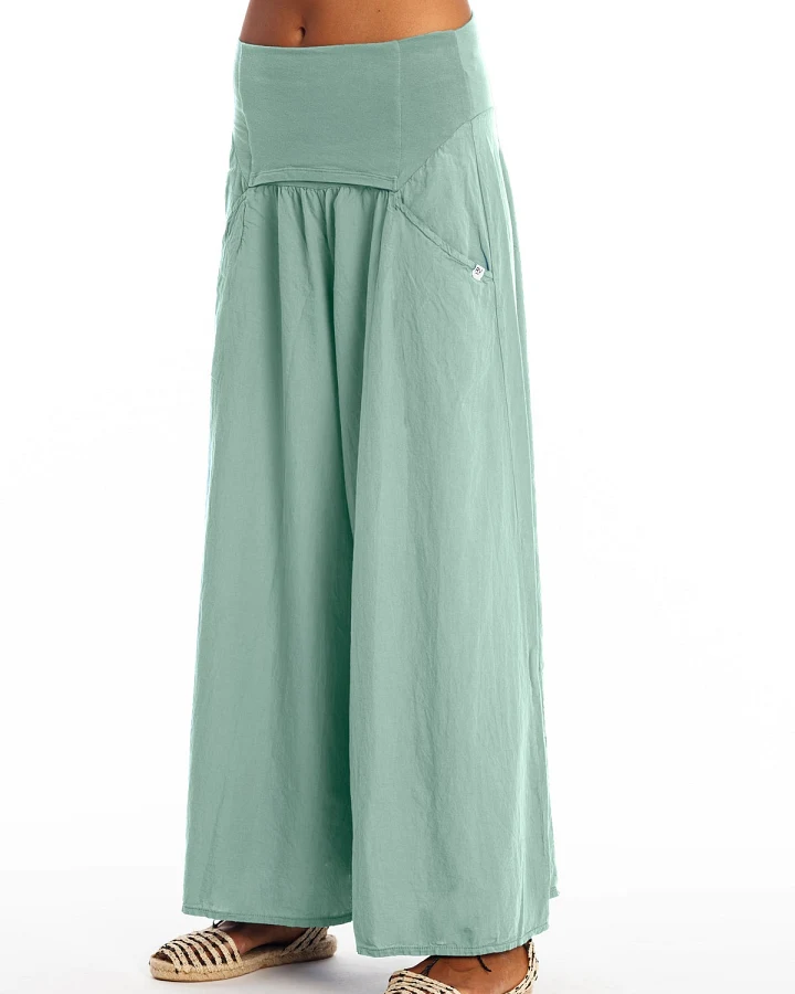 RAVENS VIEW IBIZA Damen vegan Hose Easy Skirt Cameo Grün