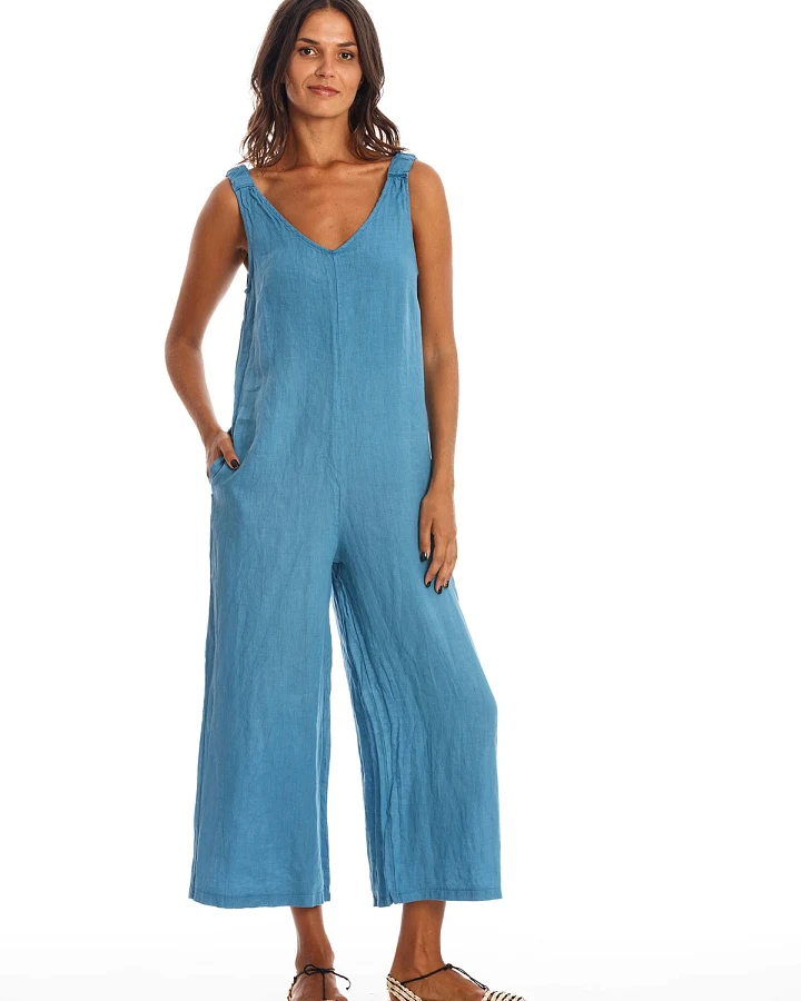 RAVENS VIEW IBIZA Damen vegan Jumpsuit Menorca Maui Blau