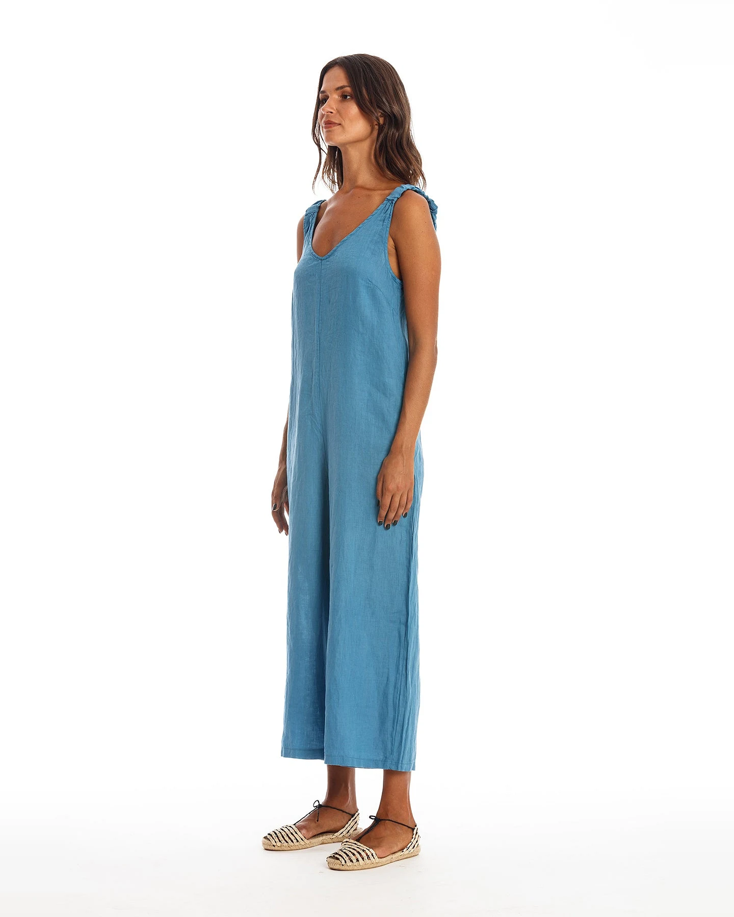 RAVENS VIEW IBIZA Damen vegan Jumpsuit Menorca Maui Blau – Ansicht 2