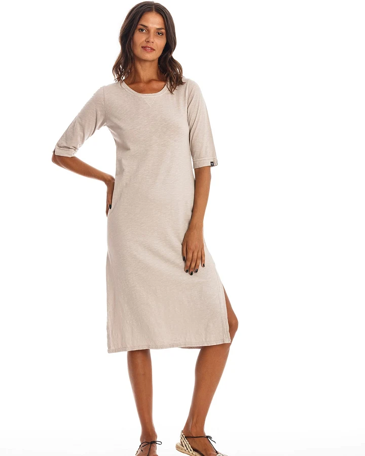 RAVENS VIEW IBIZA Damen vegan Kleid Mia Stone Grey