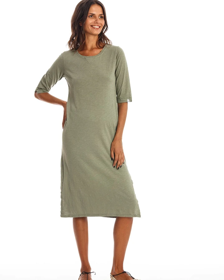 RAVENS VIEW IBIZA Damen vegan Kleid Mia Khaki Grün
