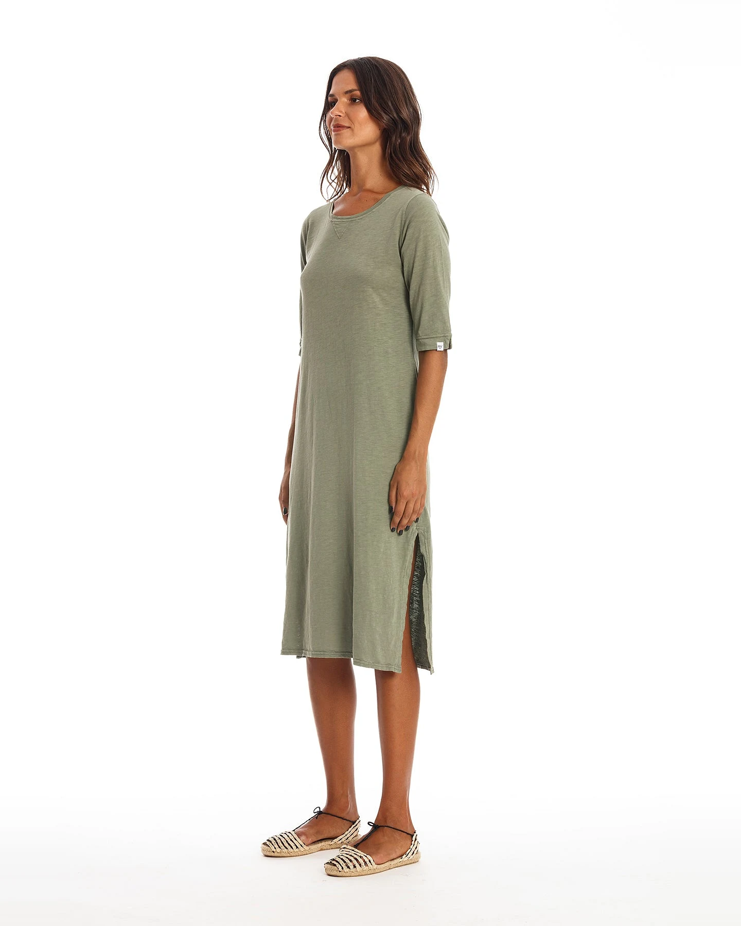 RAVENS VIEW IBIZA Damen vegan Kleid Mia Khaki Grün – Ansicht 2