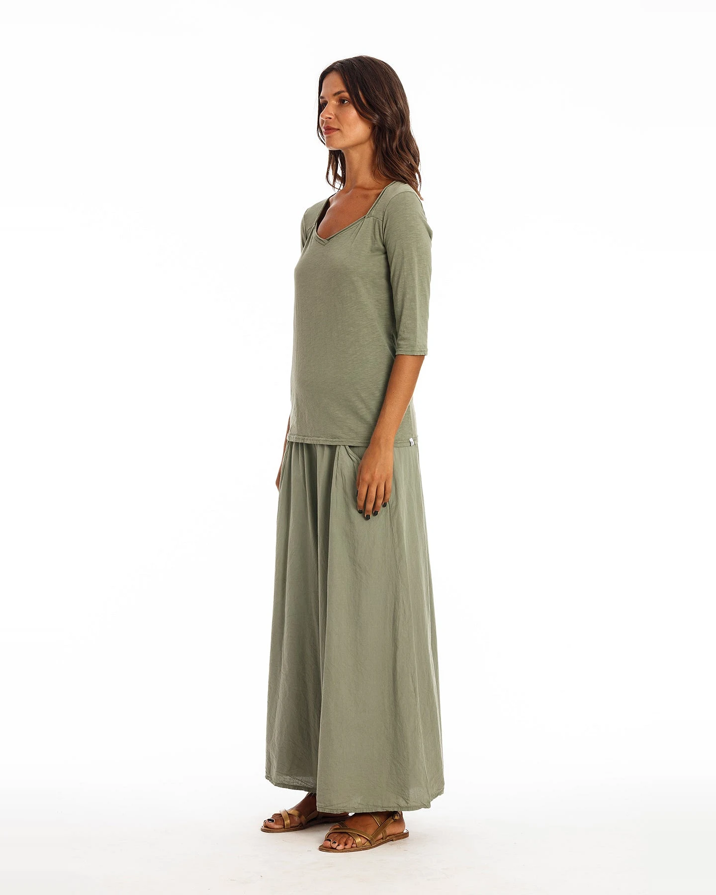 RAVENS VIEW IBIZA Damen vegan Top Sasha Khaki Grün – Ansicht 2