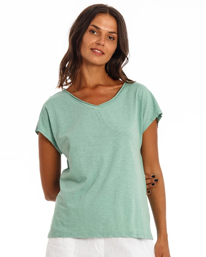 RAVENS VIEW IBIZA Damen vegan T-Shirt Arizona Cameo Grün