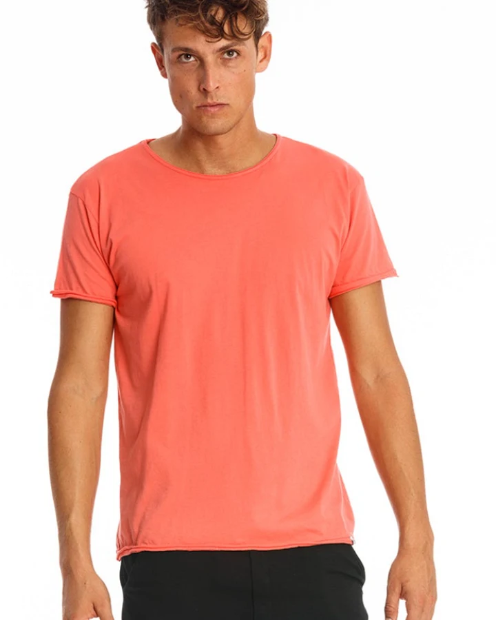 RAVENS VIEW IBIZA Herren vegan T-Shirt Rundhalsausschnitt Koralle Rosa