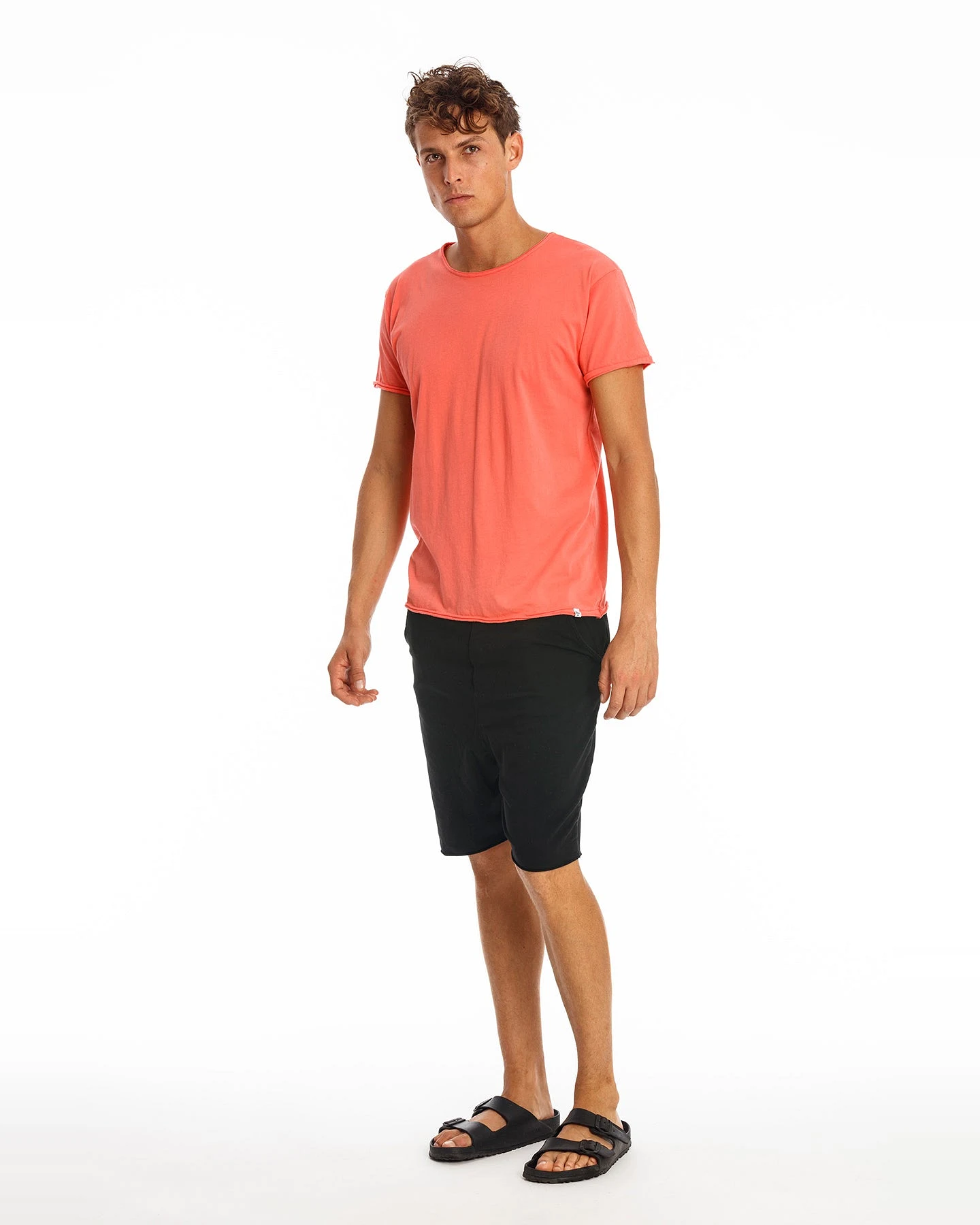 RAVENS VIEW IBIZA Herren vegan T-Shirt Rundhalsausschnitt Koralle Rosa – Ansicht 2