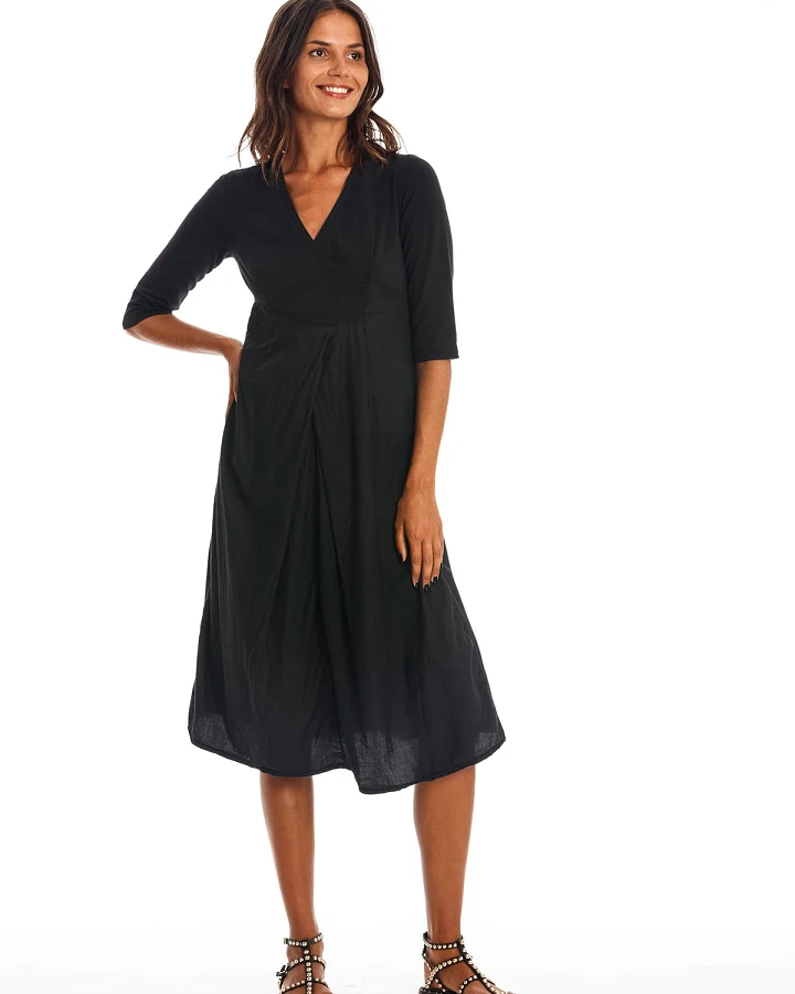 RAVENS VIEW IBIZA Damen vegan Kleid City Schwarz