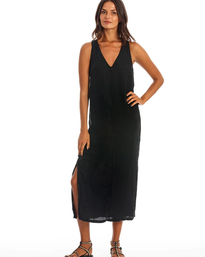 RAVENS VIEW IBIZA Damen vegan Kleid Winona Schwarz