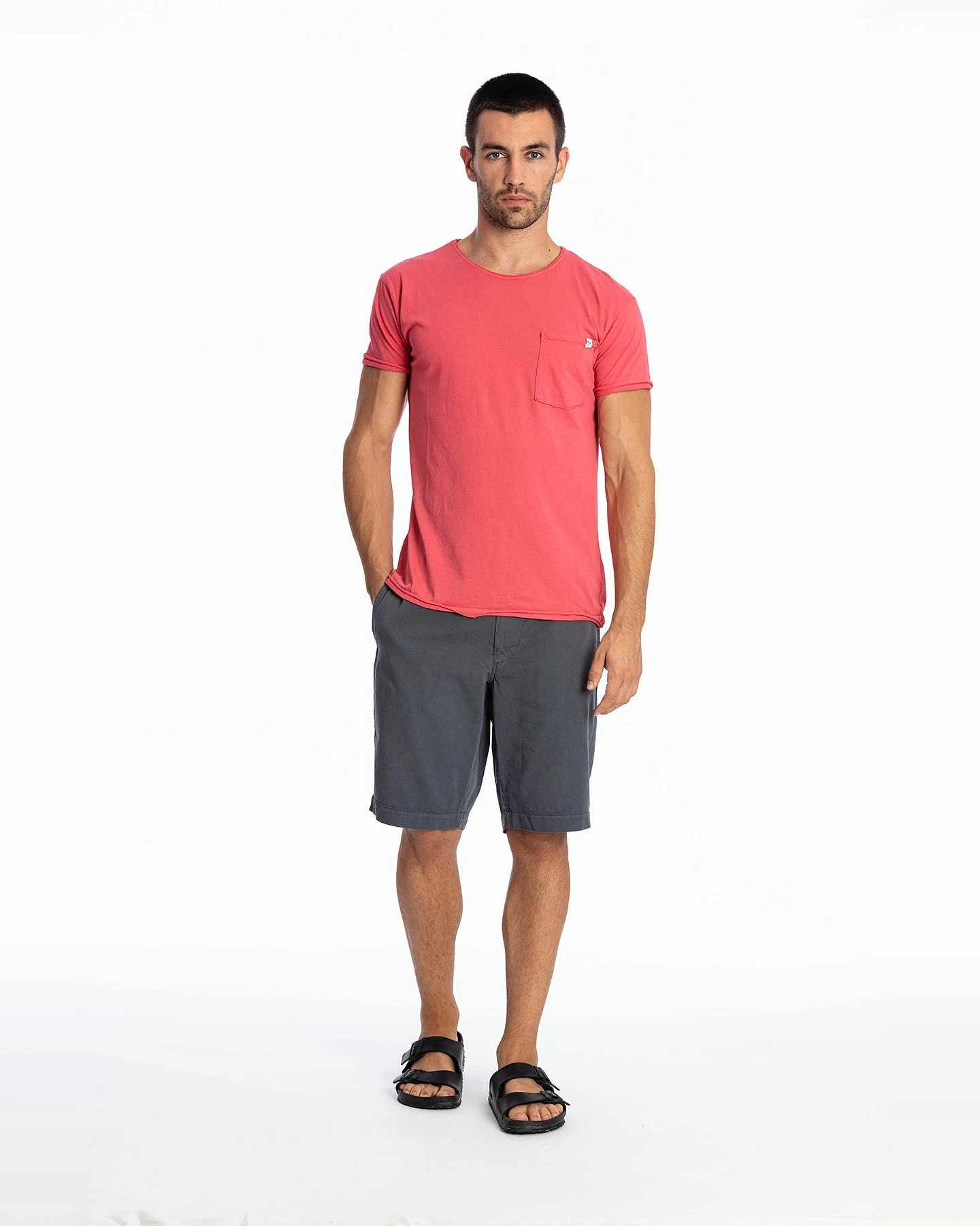 RAVENS VIEW IBIZA Herren vegan T-Shirt Rundhalsausschnitt Wild Pocket Flamingo Rosa – Ansicht 2