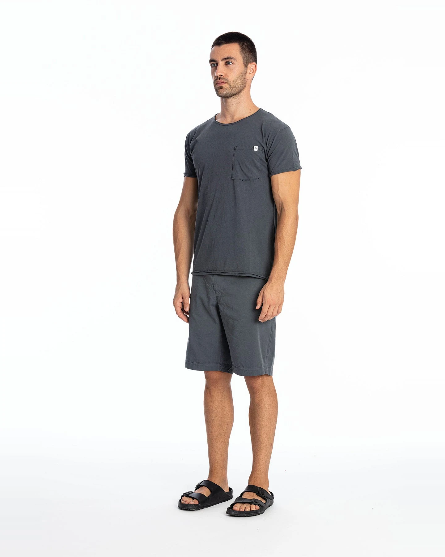RAVENS VIEW IBIZA Herren vegan T-Shirt Rundhalsausschnitt Wild Pocket Lava Blau – Ansicht 2